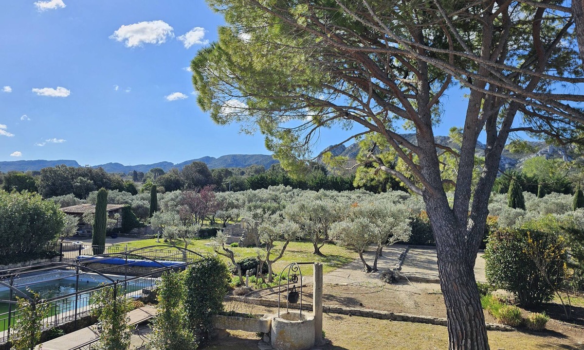Eygalieres House | House 5 bdrs, air-con, 15x7m heated pool, gym, large grounds, olive grove, view