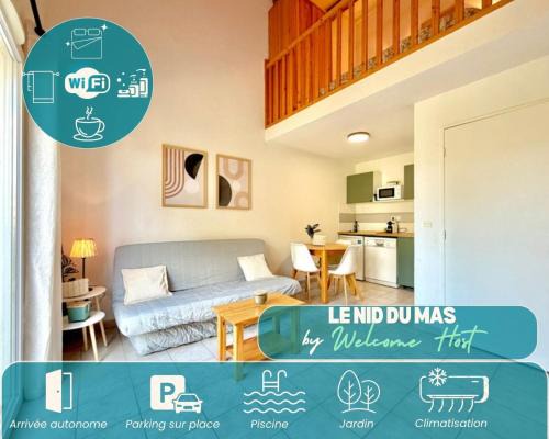 Calvisson House | Le Nid du Mas, 2 Pers Piscine à Calvisson