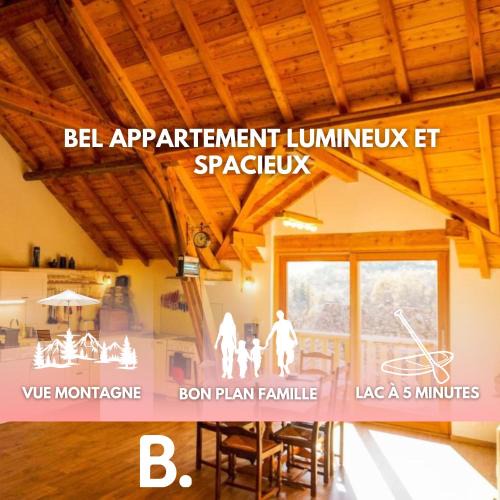 Prunieres Apartment | Rando, ski & lac, grand appartement 6 personnes - Lac de Serre ponçon