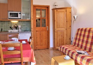 300m from resort center, 5th floor, balcony, tv, ski locker, 23m², Risoul
