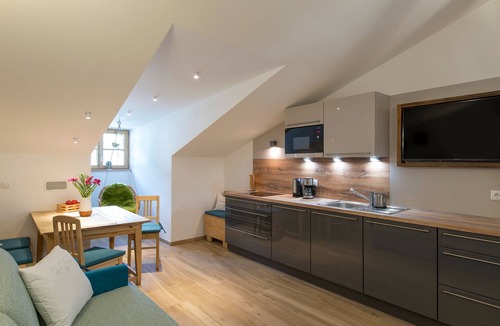 Parcines Apartment | Historic yet Modern Apartment with Terrace, Views, Wi-Fi, Parking and Pets Allowed