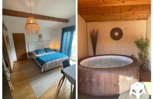 Les 3 Ponts Bed & Breakfast | La Chambre Haute, spa et jardin extérieur à Nîmes