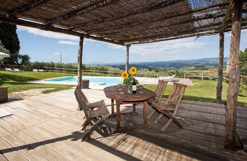 Poggibonsi Apartment | Lovely apartment for 6 people with pool, A/C, WIFI, TV and panoramic view, close to San Gimignano