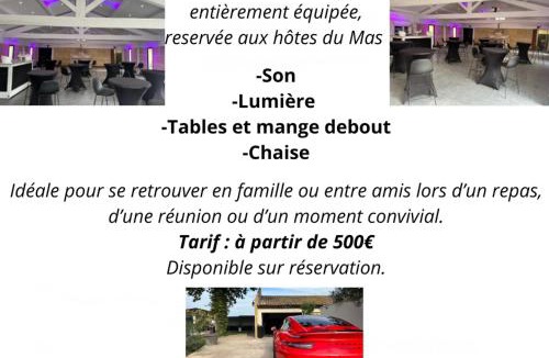 Costieres Bed & Breakfast | Mas La Farelle Chambre d'hote,Fitness & Salle de jeux Gratuite & SPA en supplément