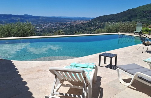 Chateauneuf-Grasse House | Provencal house 9 pers, panoramic sea view, pool, jacuzzi, quiet, nature