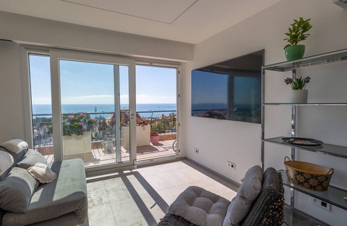 Menton Apartment | Stunning 2BR Top-Floor Apt with A/C, Sea View Terrace, Near Beach & Center