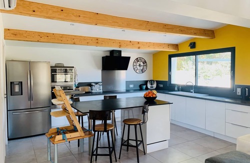 Caremeau House | Unoverlooked villa swimming pool summer kitchen gym