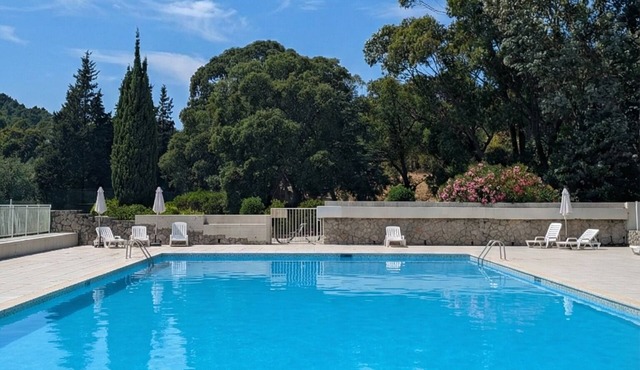 Apartment with terrace in quiet Estérel area, swimming pool, tennis court and pétanque area