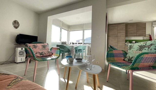 Apartment in Sète, 55m², near beach, parking, WiFi