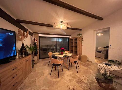 appartement T2 spa cheminée jardin piscine