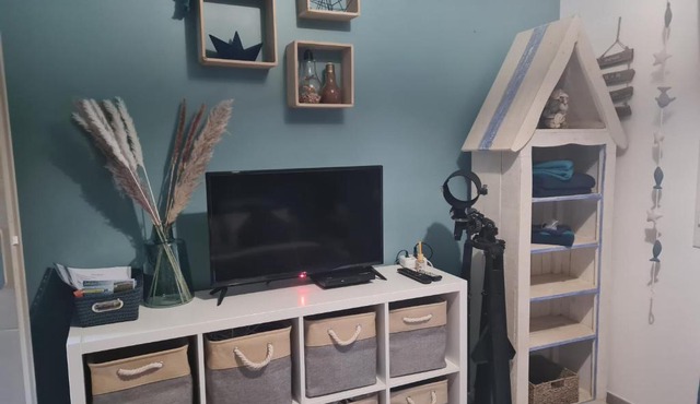 Chambre bleu avec piscine