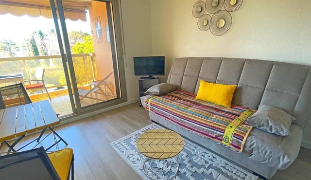 Charming F1 Swimming pool Air conditioning Sea view Beach 600m Shops Private parking WIFI
