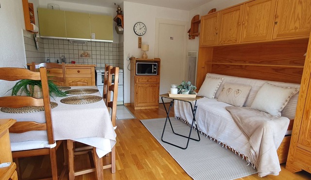 Cozy Studio for 4 with Balcony, Near Ski Lifts, Free Shuttle, Parking, in Serre Chevalier
