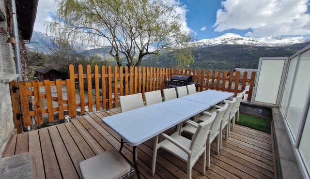 Large mountain village house with heated pool