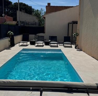 Piscine chauffée Clim WIFI 13 personnes Centre Valras-Plage
