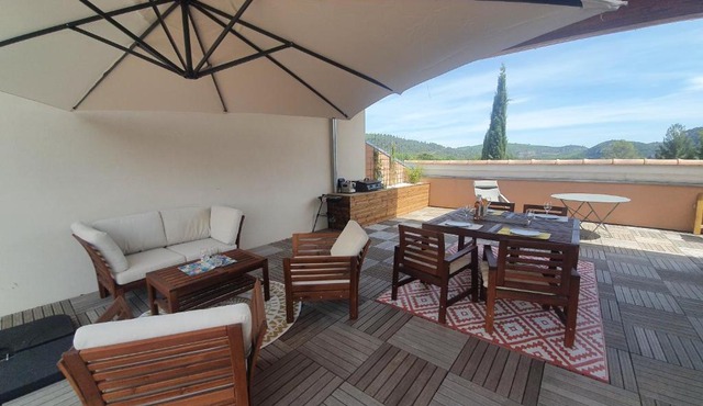 Terrasse 130m2 panoramique avec Climatisation Piscine - 3 chambres