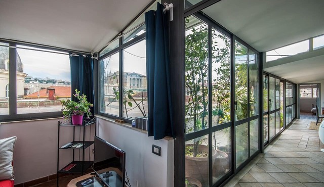 Top floor panoramic terrace in historical center